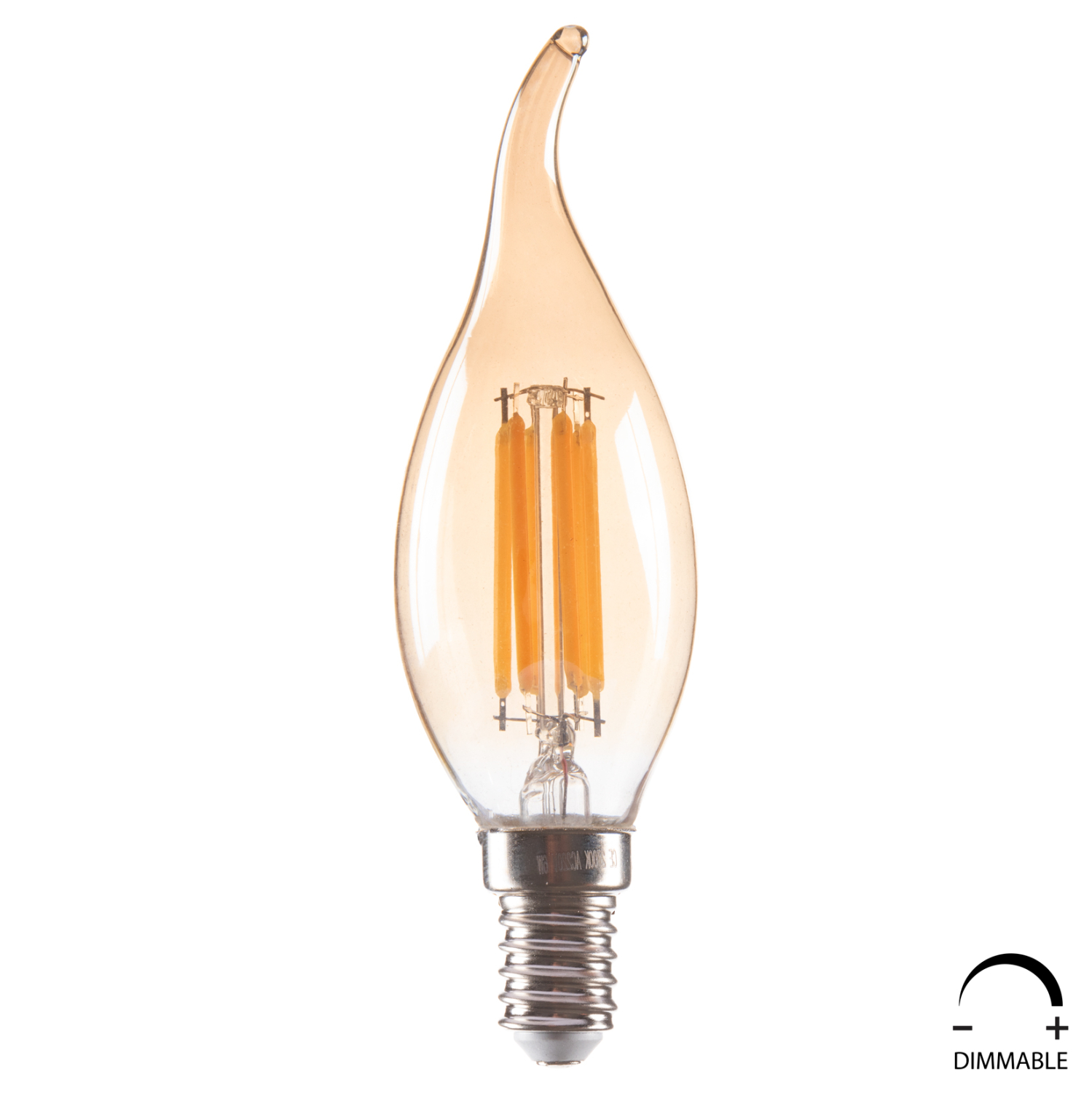 Λαμπτήρας Στυλ Φλόγα Led Filament 6W E14 3000K Gold Dimmable